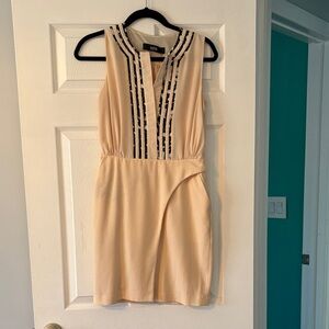 Cut25 by Yigal Azrouel Cream Sleeveless Front-Embellished Mini Dress